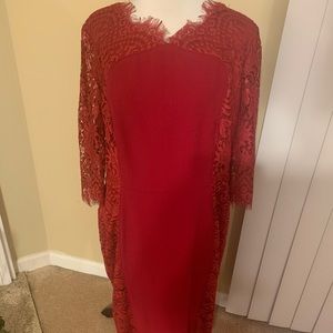 Red Antonio Melani Lace Holiday Dress sz 14